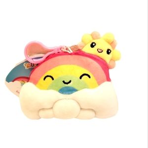 Belina the Rainbow 3.5" Clip Squishmallow Plush NWT Keychain Sun Cloud